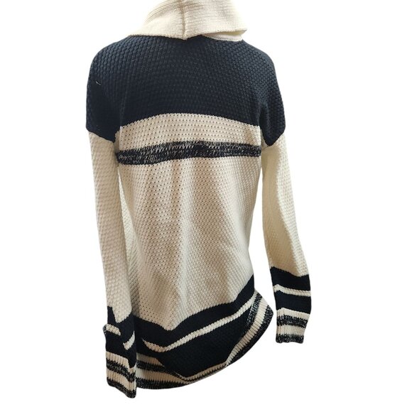 Lea & Viola Womens Striped Open Front Cardigan Size XL Black & White - Picture 3 of 10